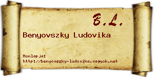 Benyovszky Ludovika névjegykártya
